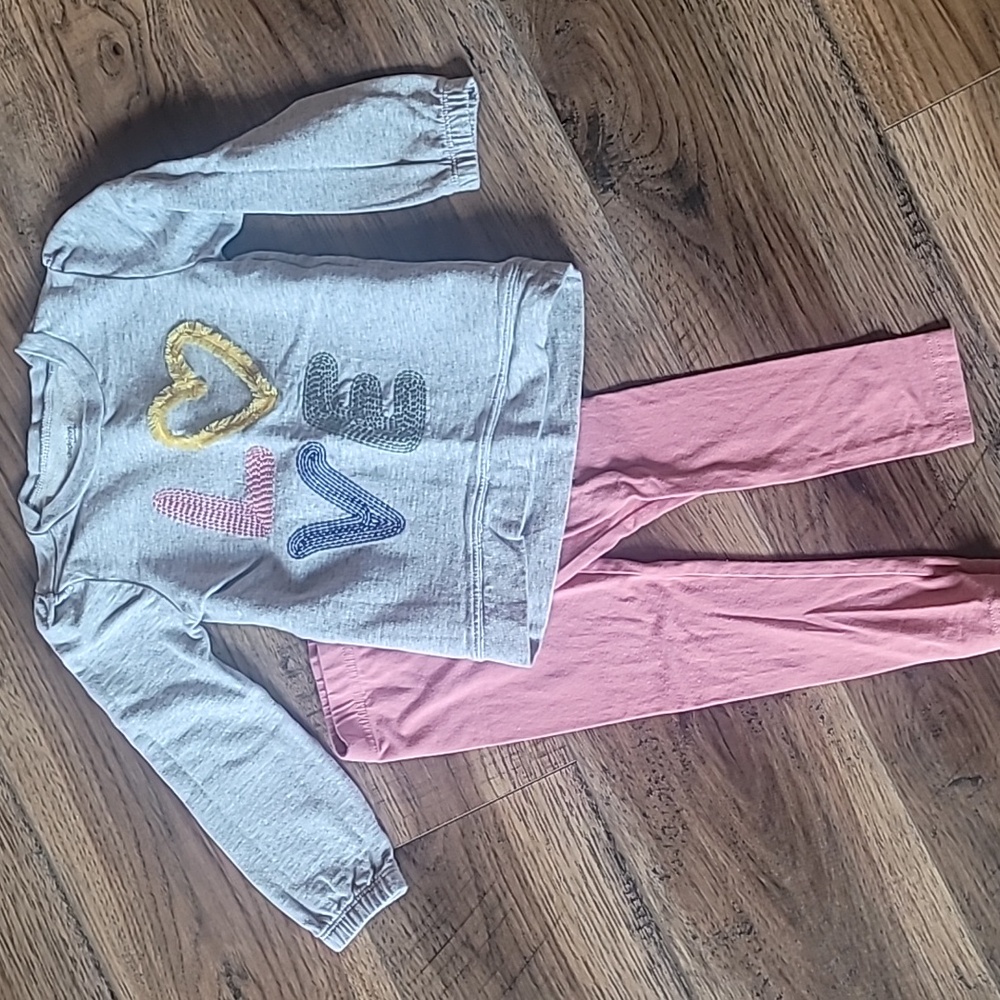Carter's Sweater & Pants Set, 3T, Heather Grey, Pink, Heart, Soft, Love